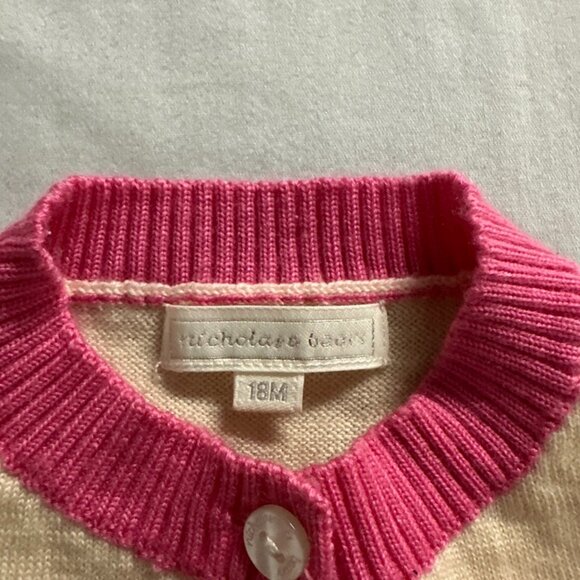 Lambs wool - Cream and Pink Kids Sweater with Ballerina Design - Picture 3 of 6